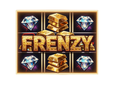 Golden Frenzy Slot Thumbnail mit goldenen Barren und Diamanten im Pop-Art-Stil